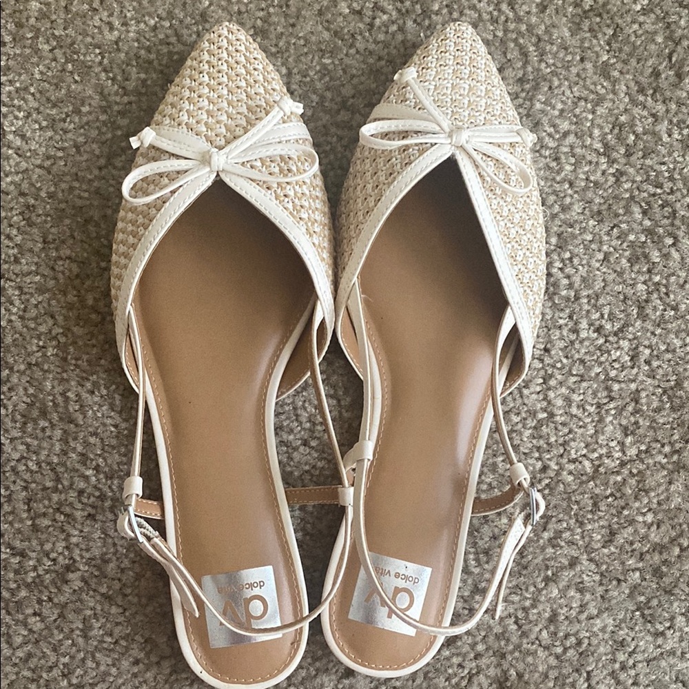 Beige Slingback Flats